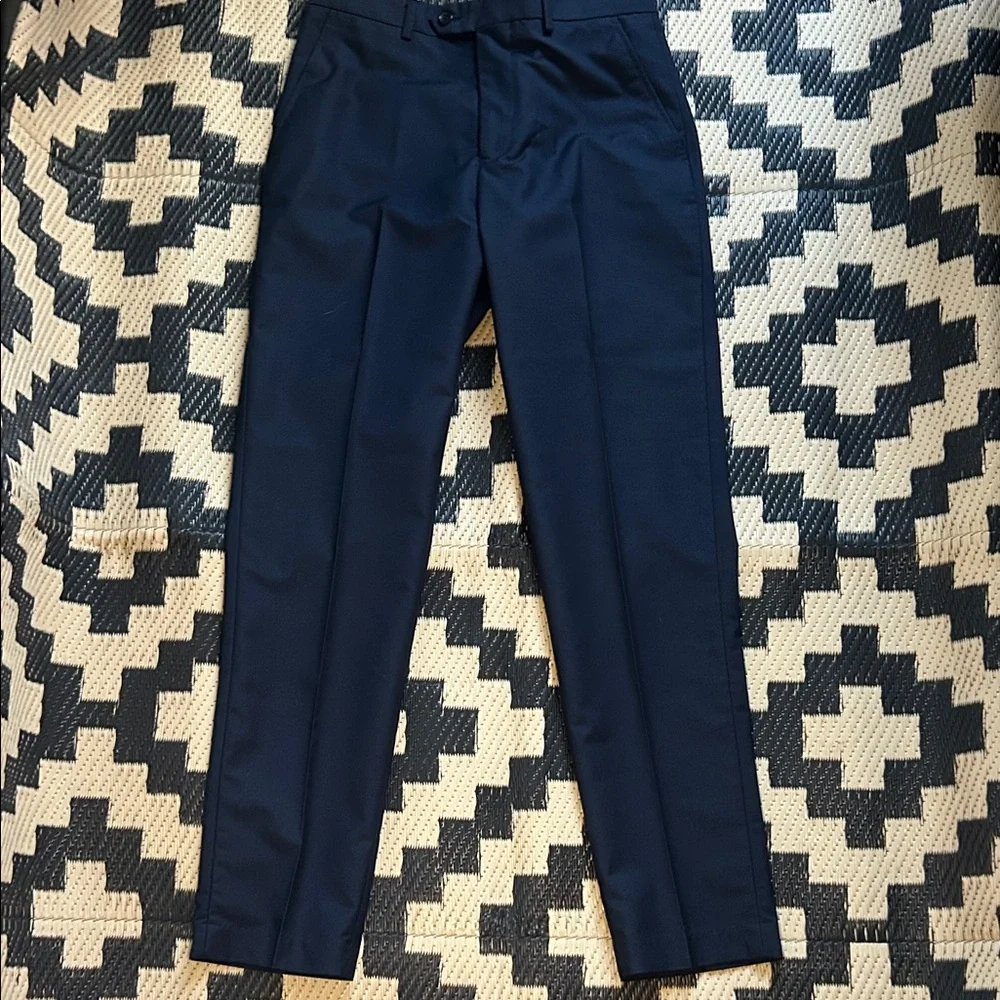 Youth Sz L Custom Slim Fit Black Label Navy Blue Suit - Picture 4 of 5